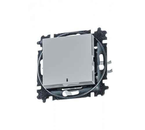 ABB Levit Серый / белый Переключатель 1-кл. с подсветкой ориентационная  3559H-A06446 16W  2CHH590646A6016  ABB