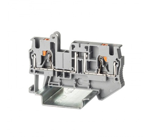 Клемма с размыкателем, зажим push-in, 2 точки подключения, 4 кв.мм, серая  VPR-4-TG  DKC