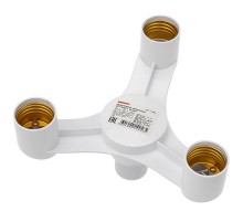 Разветвитель цокольный Е27-3хЕ27 белый  11-8861  Rexant