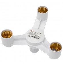 Разветвитель цокольный Е27-3хЕ27 белый  11-8861  Rexant