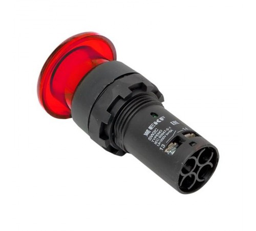 Кнопка SW2C-MD "грибок" красная с подсветкой NO+NC EKF PROxima  sw2c-md-rr  EKF