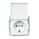 Валенсия Механизм розетки 1-местной с/з 16А белая с крышкой и защ. штор. IP44   EWV10-124-90  EKF