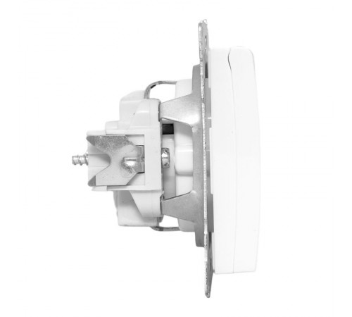 Валенсия Механизм розетки 1-местной с/з 16А белая с крышкой и защ. штор. IP44   EWV10-124-90  EKF