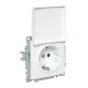 Валенсия Механизм розетки 1-местной с/з 16А белая с крышкой и защ. штор. IP44   EWV10-124-90  EKF