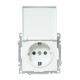 Валенсия Механизм розетки 1-местной с/з 16А белая с крышкой и защ. штор. IP44   EWV10-124-90  EKF
