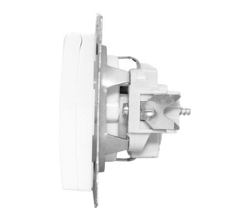 Валенсия Механизм розетки 1-местной с/з 16А белая с крышкой и защ. штор. IP44   EWV10-124-90  EKF