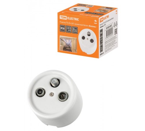 Розетка TV+R+ SAT оконечная белая "Болонь"  SQ1820-0057  TDM