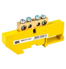 Шина PE "земля" на DIN-изоляторе ШНИ-8х12-4-Д-Ж  YNN10-812-4D-K05  IEK