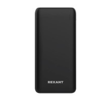 Портативное зарядное устройство Power Bank (акб) 10000 mAh с Quick Charge и Power Delivery, черное  30-2051  REXANT