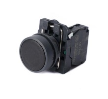 Кнопка SB5 в сборе модульная 22мм черная с возвратом пластик 1НО  SB5AA21  SE