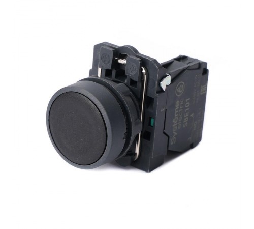 Кнопка SB5 в сборе модульная 22мм черная с возвратом пластик 1НО  SB5AA21  SE