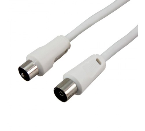 Шнур ТВ гнездо - ТВ штекер, длина 10 метров, белый  18-0007  REXANT