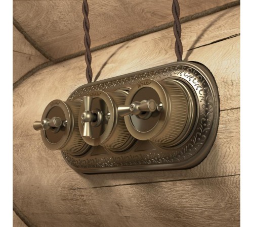 WL70-frame-03/ Электроустановочные изделия - Рамка на 3 поста (бронза)  a037199  Werkel