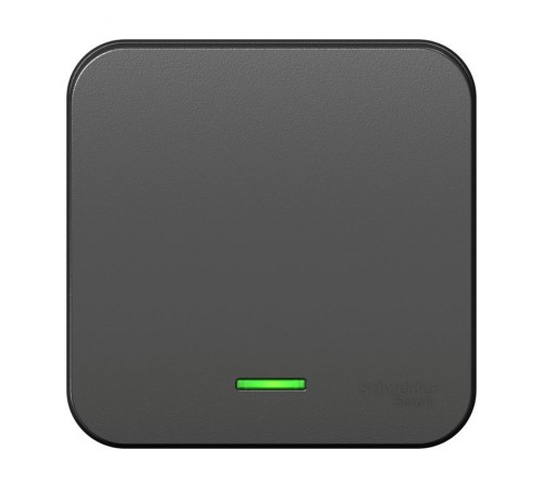 Blanca Антрацит О/У с изолирующей пластиной Выключатель 1-клавишный с подсветкой , 10А, 250B  BLNVA101116  SE