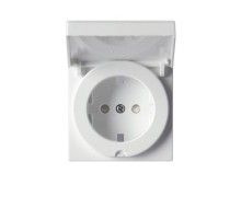 Накладка для розетки SCHUKO, с крышкой, Impressivo, белый  20ECK-84  ABB