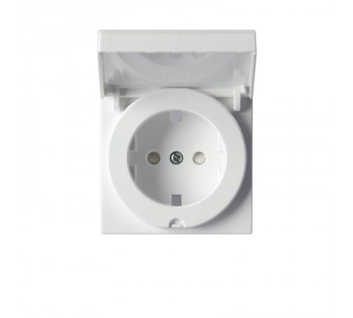 Накладка для розетки SCHUKO, с крышкой, Impressivo, белый  20ECK-84  ABB