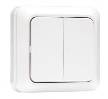 Рим Выключатель 2-клавишный 10А белый EKF  ENV10-023-10  EKF