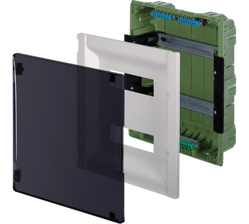 Practibox3 встраиваемый прозрачная дверь 2х12м земля+нейтраль  401753  Legrand