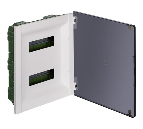 Practibox3 встраиваемый прозрачная дверь 2х12м земля+нейтраль  401753  Legrand