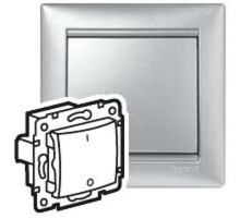 Переключатель одноклавишный трёхполюсный - Legrand Valena - 10А 400В безвинтовые зажимы - алюминий  770103  Legrand