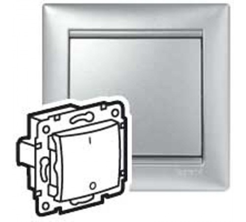 Переключатель одноклавишный трёхполюсный - Legrand Valena - 10А 400В безвинтовые зажимы - алюминий  770103  Legrand