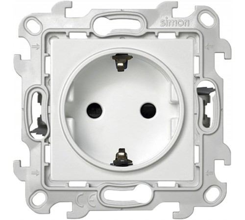 Simon 24 Белый Розетка 2К+З со шторками Push&Go  2420432-030  Simon