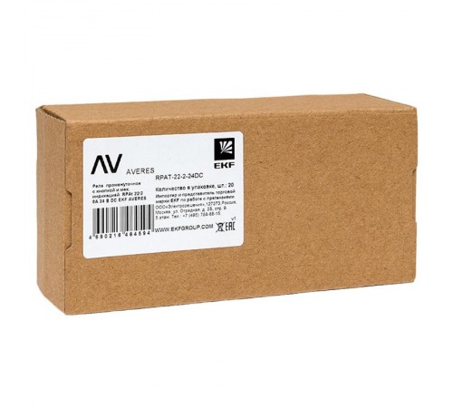 Реле промежуточное с кнопкой и мех. Индикацией RPAt 22/2 8A 24В DC  rpat-22-2-24DC   EKF