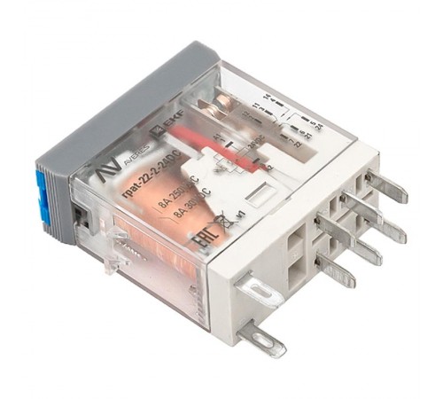 Реле промежуточное с кнопкой и мех. Индикацией RPAt 22/2 8A 24В DC  rpat-22-2-24DC   EKF