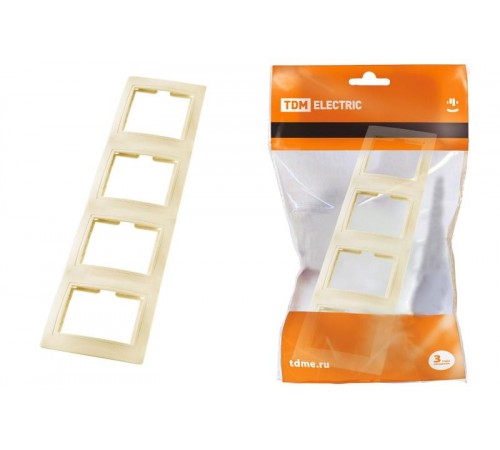 Рамка 4-х постовая вертикальная сл. кость "Таймыр"  SQ1814-0129  TDM