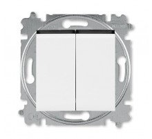 ABB Levit Белый / дымчатый чёрный Выключатель кнопочный 2-кл.  3559H-A87445 62W  2CHH598745A6062  ABB