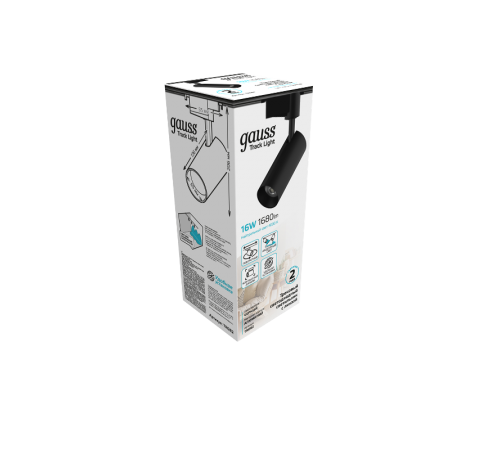 Светильник светодиодный трековый цилиндр 16W 1680lm 4000K 180-220V IP20 65*206мм черный линза 36  TR082  Gauss