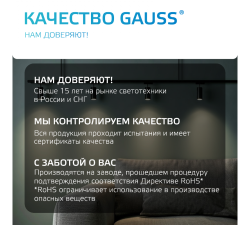 Адаптер питания для подключения светильника к трековой системе, цвет черный  TR124  Gauss