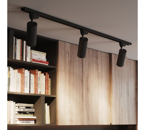 Светильник светодиодный трековый цилиндр 20W 1650lm 4000K 180-240V IP20 65*210мм черный угол 24  TR069  Gauss