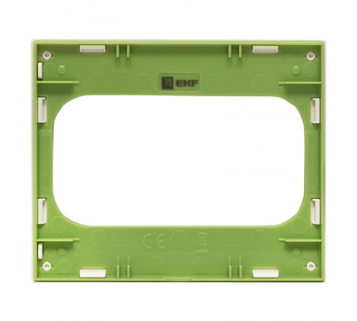 Стокгольм Рамка для розетки 2-местная белая с линией цвета зеленый PROxima  EYM-G-302-20  EKF