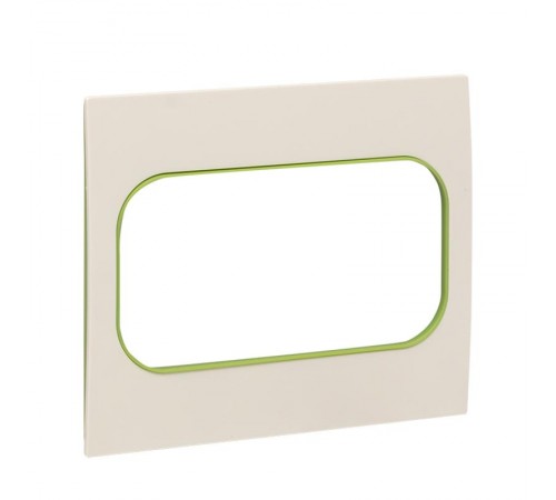 Стокгольм Рамка для розетки 2-местная белая с линией цвета зеленый PROxima  EYM-G-302-20  EKF