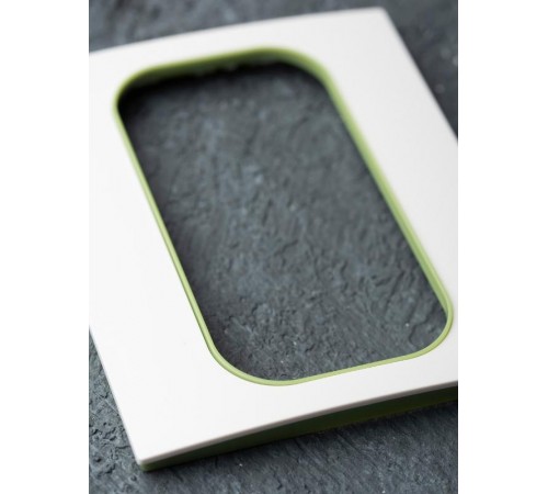 Стокгольм Рамка для розетки 2-местная белая с линией цвета зеленый PROxima  EYM-G-302-20  EKF