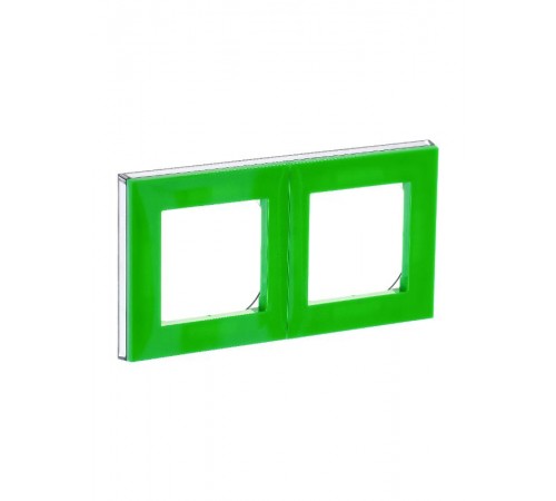 ABB Levit Зелёный / дымчатый чёрный Рамка 2-ая  3901H-A05020 67W  2CHH015020A6067  ABB