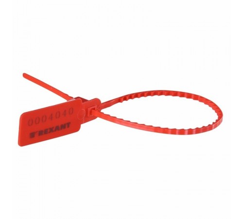 Пломба пластиковая номерная 255 мм красная  07-6121  REXANT