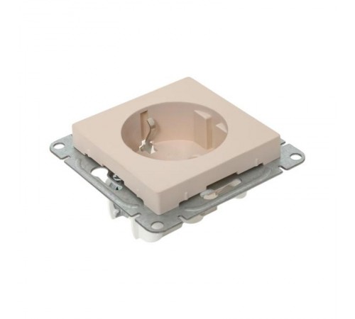 Механизм розетки, 16А, с заземлением, со шторками, кремовый Эпика  UP1-SOI-111 EKF