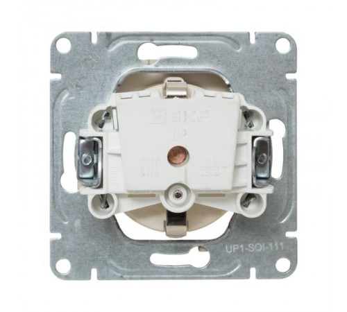 Механизм розетки, 16А, с заземлением, со шторками, кремовый Эпика  UP1-SOI-111 EKF