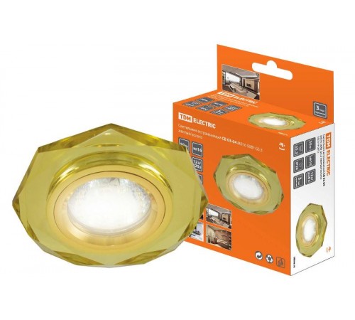 Светильник точечный встраиваемый под лампу СВ 03-04 MR16 50Вт G5.3 жёлтый/золото  SQ0359-0053  TDM