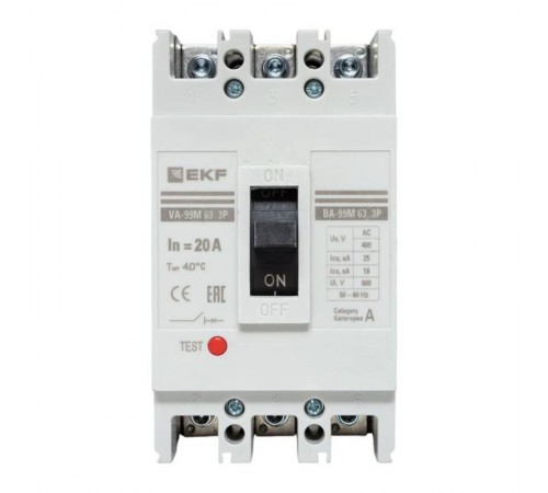 Выключатель автоматический ВА-99М 63/20А 3P 20кА EKF Basic  mccb99-63-20m  EKF