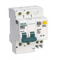 Выключатель автоматический дифференциального тока со встроенной защитой от сверхтоков ДИФ-101 2Р 32А 30мА AC D  15089DEK  DEKraft