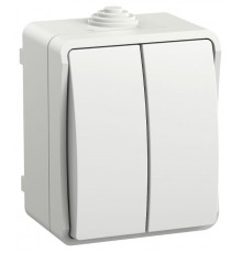 FORS Выключатель 2-клавишный О/У IP54 ВС20-2-0-ФБ Белый  EVS20-K01-10-54-DC  IEK
