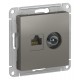 AtlasDesign Сталь Розетка 2-ая комп+TV, RJ45+TV, кат.5E, механизм  ATN000989  SE