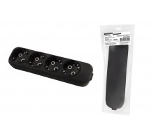 Колодка розеточная 4 гнезда 2П+3 16А 250В черная серии "Народная"  SQ1806-0429  TDM