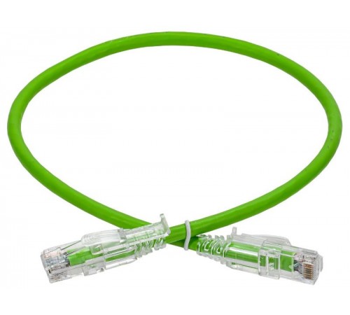 ITK Коммутационный шнур кат.6A UTP 2м st. лент. замок зел.  PC02-C6AUL-2M-SC-RL  ITK