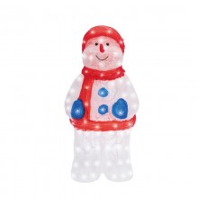 Акриловая светодиодная фигура Снеговик в синих варежках 31х25х59 см, IP65, понижающий трансформатор в комплекте  513-283  NEON-NIGHT
