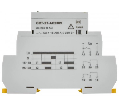 Реле времени ORT 2 конт. 2 уст. 230 В AC   ORT-2T-AC230V  IEK