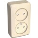 Этюд Кремовый О/У Розетка 2-ая без заземления со шторками  PA16-006K  SE